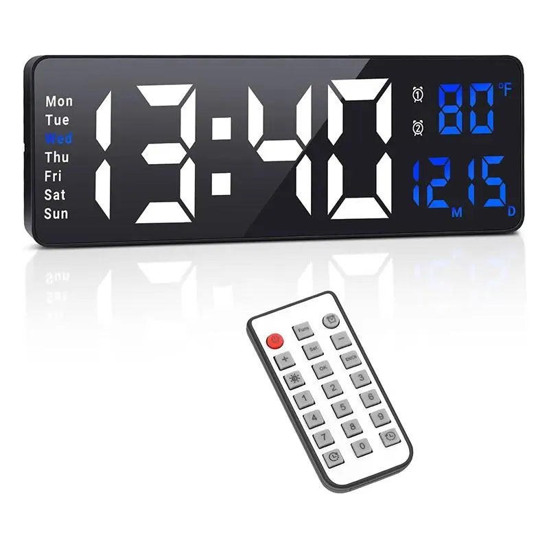 Usb-Powered Digital Wall Clock, Rectangle with Remote Control, Large Display with Indoor Temperature, Date and Week, Countdown Timer (Battery Not Included) #GLOBAL PICKS