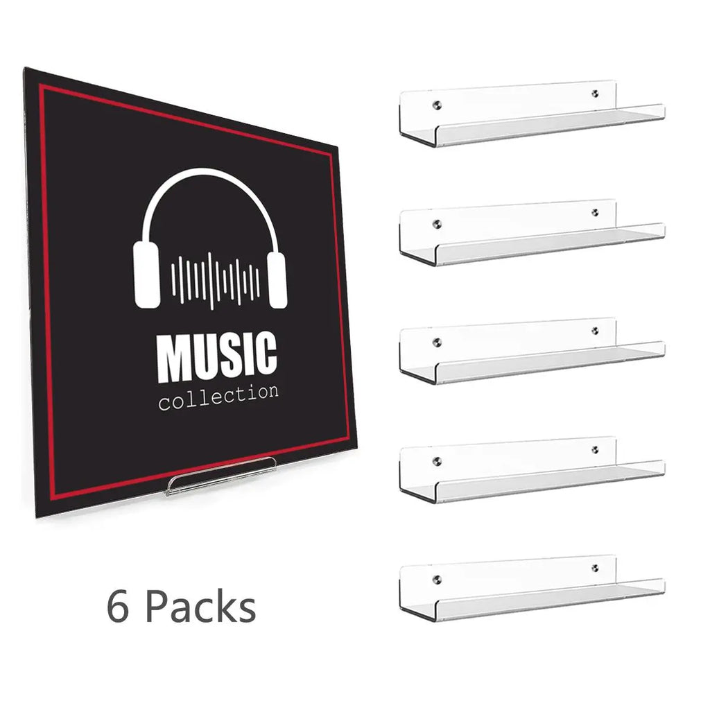 Clear Acrylic Wall-Mounted Vinyl Record Display Shelf, Album Holder Rack, Home Decor Accessory #GLOBAL PICKS
