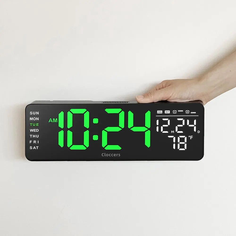 Usb-Powered Digital Wall Clock, Rectangle with Remote Control, Large Display with Indoor Temperature, Date and Week, Countdown Timer (Battery Not Included) #GLOBAL PICKS