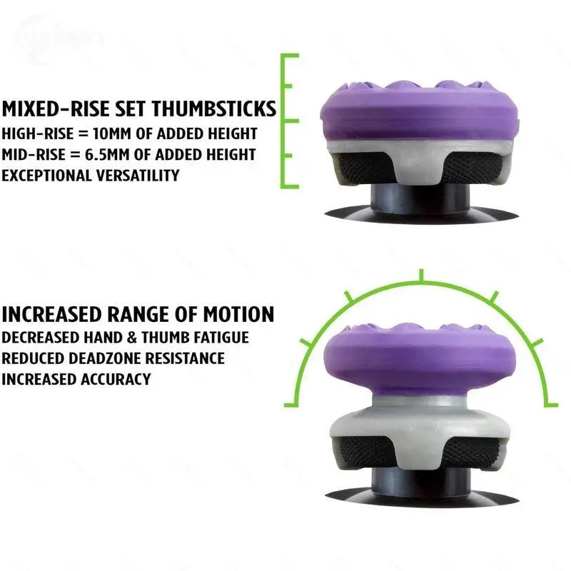 Gaming Grips with Thumbsticks, Thumbsticks Grips for PS4/PS5, XBOX, Professional Thumb Grips Joystick Cap Analog Stick Cover,Thumbsticks - 1 High-Rise & 1 Mid-Rise PS5/4