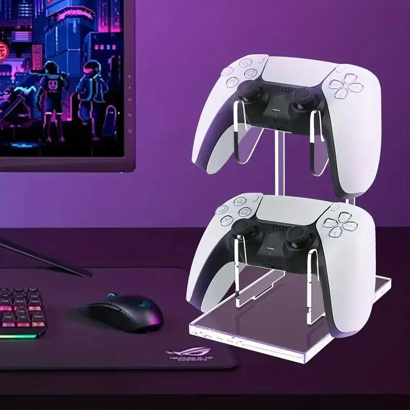 3-Layer Compact Game Controller Stand & Headphone Stand, Organize Storage Arrangement Stand for PS5 S4 Controller, Controller Holder Headset Stand Gaming Accessories