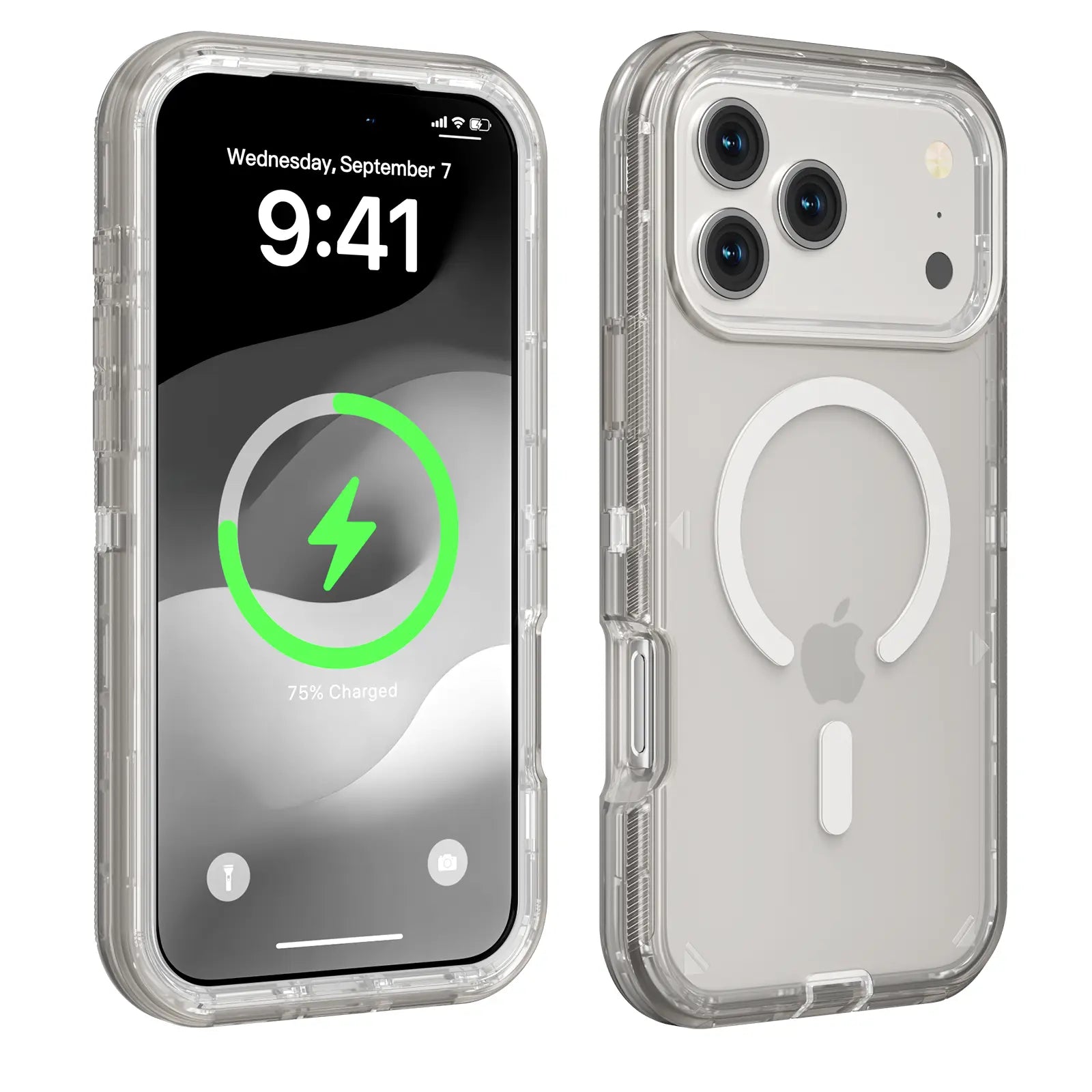 3-In-1 Transparent Phone Case for Iphone 17 Pro Max 17 Air 16 15 14 13 Pro Max,Compatible with Magsafe, Durable Dual Layer Transparent Magnetic Phone Cases, Heavy Duty Shockproof and Anti-Drop Protective Cover