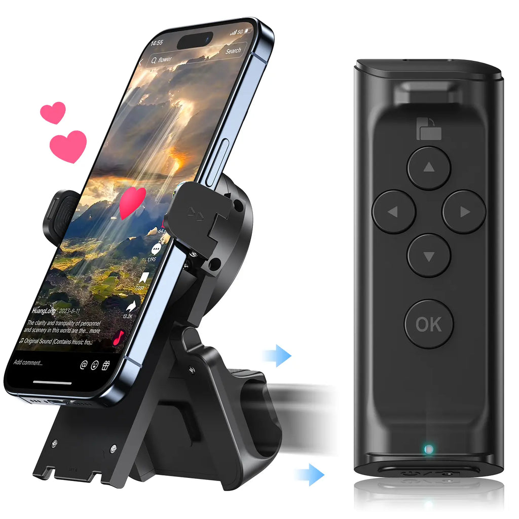 PUTARE Remote Control for Tiktok Scrolling with Phone Stand, Wireless Page Turner, Selfie Camera Shutter Video Recording for Ios Android, Cellphone Selfie Accessory Summerwins