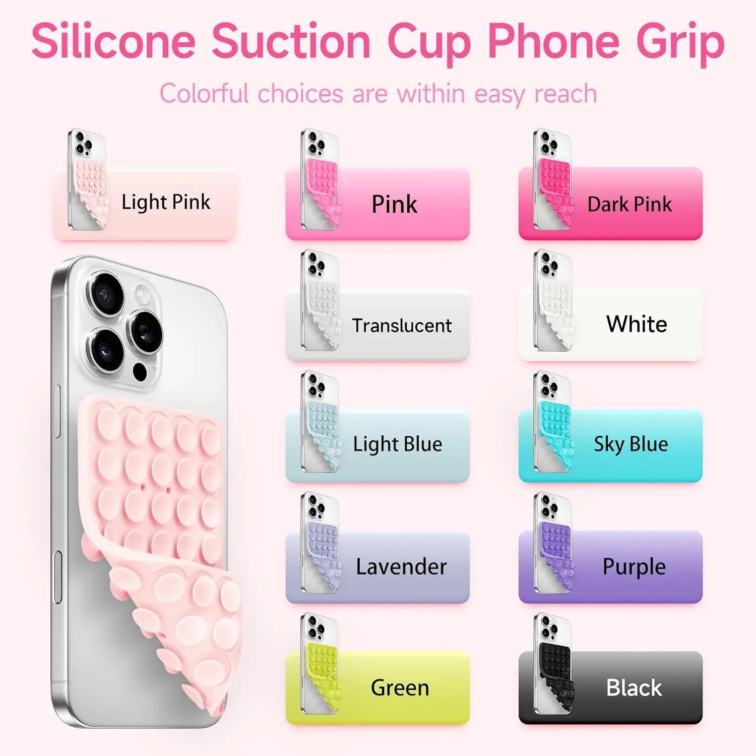 Silicone Suction Cup Phone Stand, Smartphone Adhesive Holder, Secure Phone Holder, Octobuddy Suction Phone Mount, Phone Suction Pad, Phone Grip, Cell Phone Mounts, Durable and Safe Design