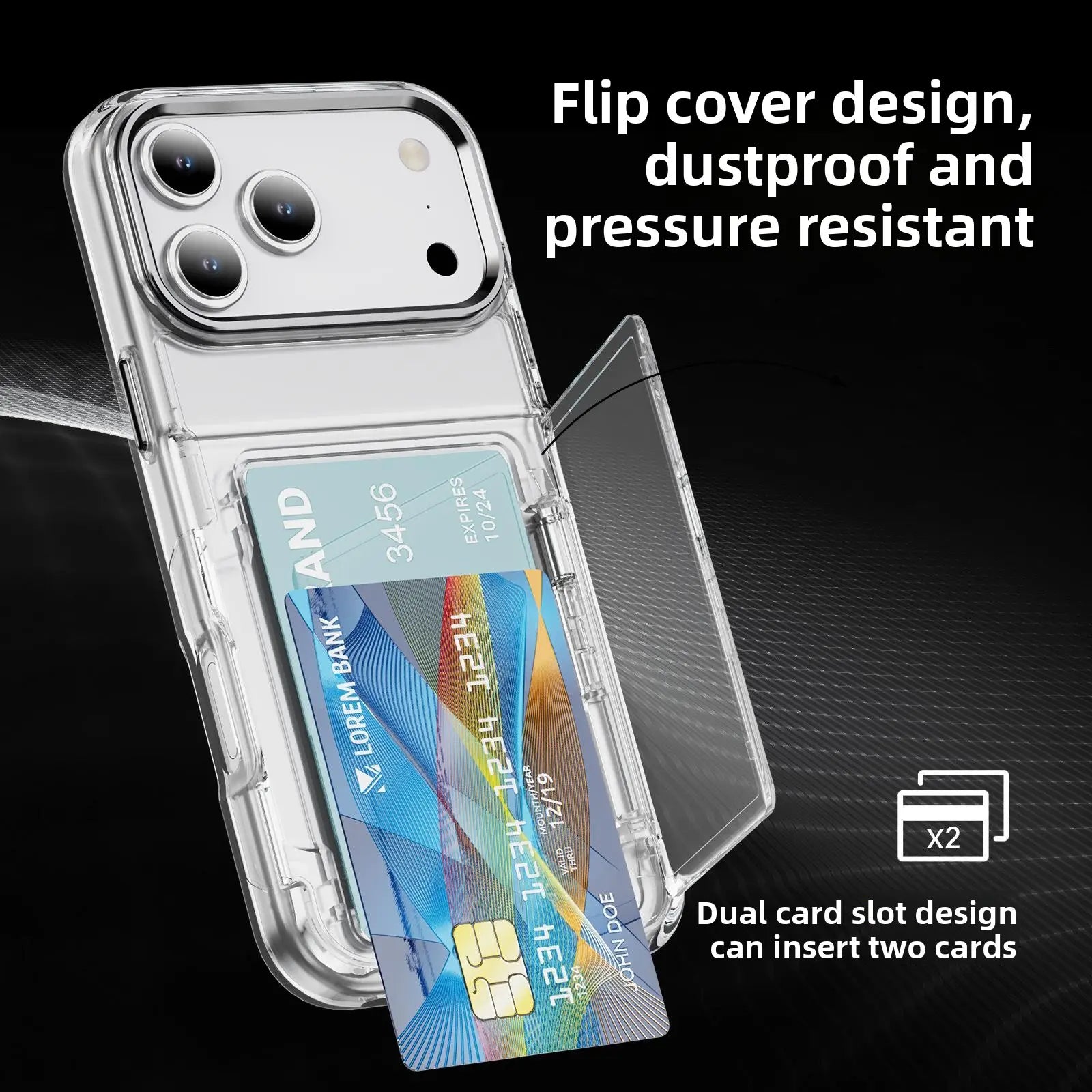 Transparent Card Holder Phone Case for Iphone 17 16 15 14 13 12 11 Pro Max Pro plus | DIY for Printing Photos,Slim Soft Silicone, Shockproof, Stylish Couple Case for Men & Women Cellphone Smartphone