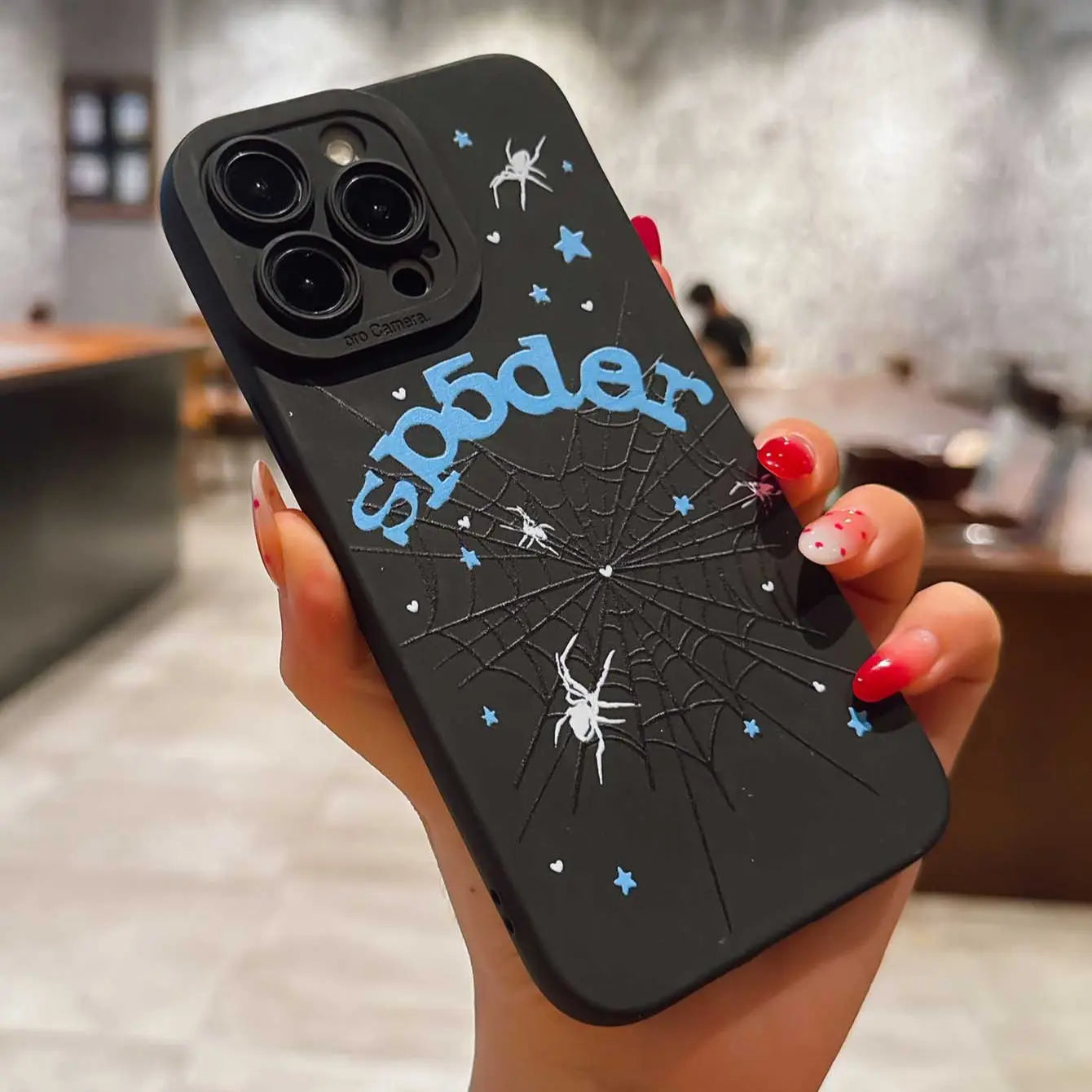 Dark Spider Web Design TPU Smartphone Casing Anti-Drop Shockproof Protective Phone Case Set, Soft Full Coverage Case for Iphone 11/12/13/14/15/16 Pro Max/Plus/X/Xs/Xr/Mini, Creative Gift for Couples & Friends, Accessories