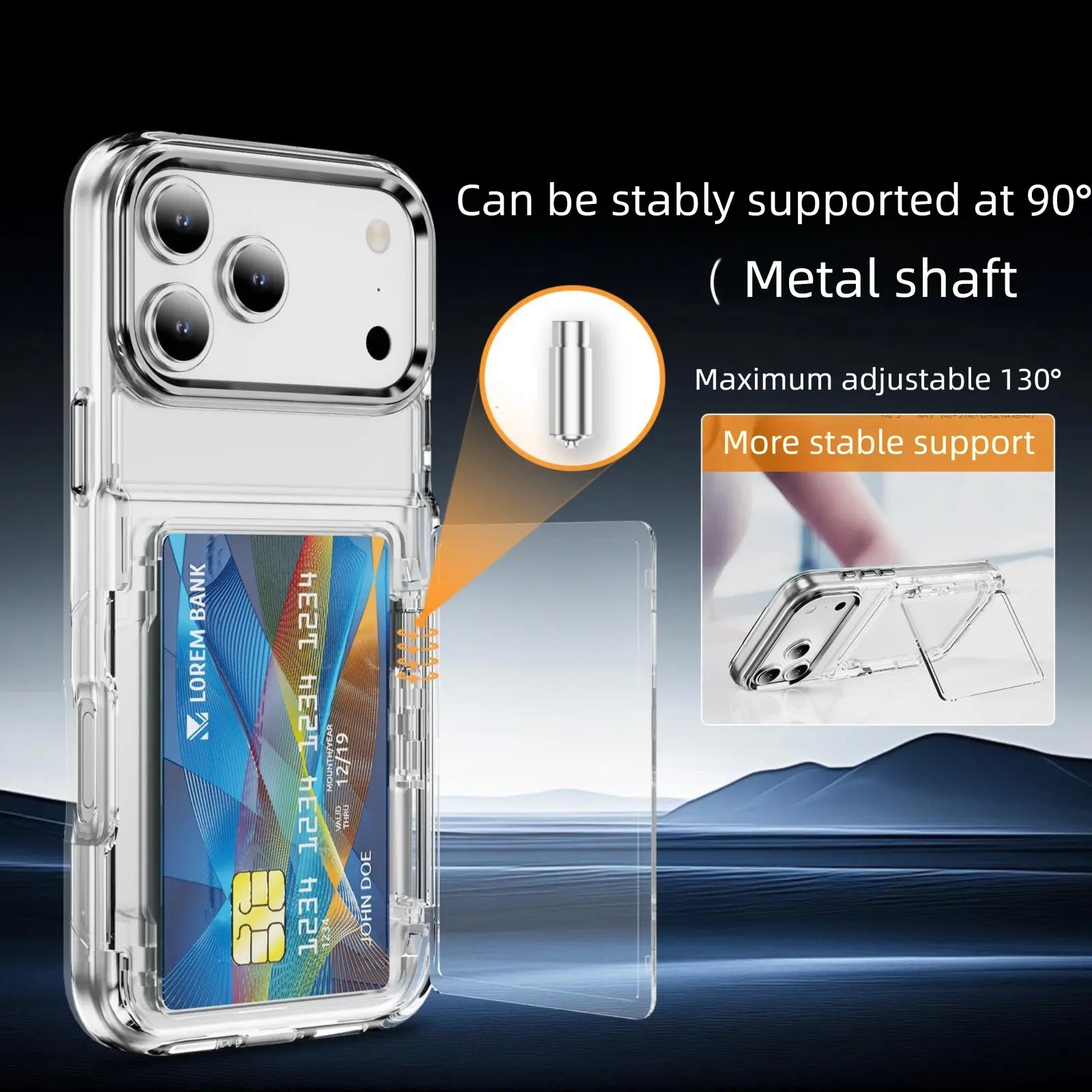Transparent Card Holder Phone Case for Iphone 17 16 15 14 13 12 11 Pro Max Pro plus | DIY for Printing Photos,Slim Soft Silicone, Shockproof, Stylish Couple Case for Men & Women Cellphone Smartphone