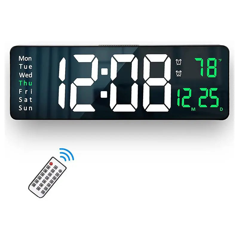 Usb-Powered Digital Wall Clock, Rectangle with Remote Control, Large Display with Indoor Temperature, Date and Week, Countdown Timer (Battery Not Included) #GLOBAL PICKS
