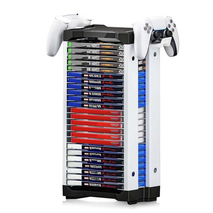 3-Layer Compact Game Controller Stand & Headphone Stand, Organize Storage Arrangement Stand for PS5 S4 Controller, Controller Holder Headset Stand Gaming Accessories