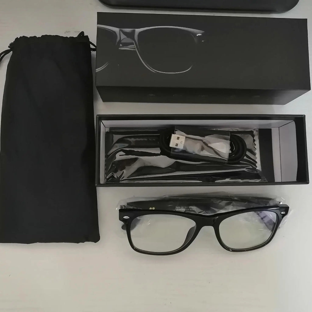 Senbono Smart Eye Strain Glasses, Multifunctional Smart Glasses, Smart Eyewear, Wireless Headphone Transparent Lens Bluetooth-Compatible Glasses, Smart Audio Glasses, Smart Sports Sunglasses with Mic, Boyfriend Gift, Electronic Gadgets