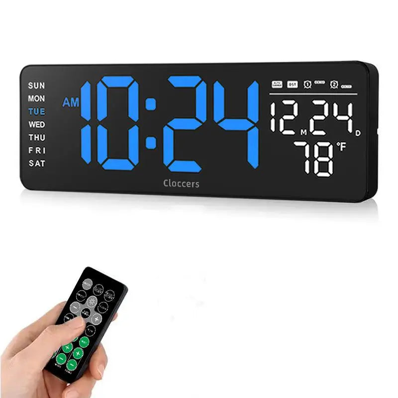 Usb-Powered Digital Wall Clock, Rectangle with Remote Control, Large Display with Indoor Temperature, Date and Week, Countdown Timer (Battery Not Included) #GLOBAL PICKS