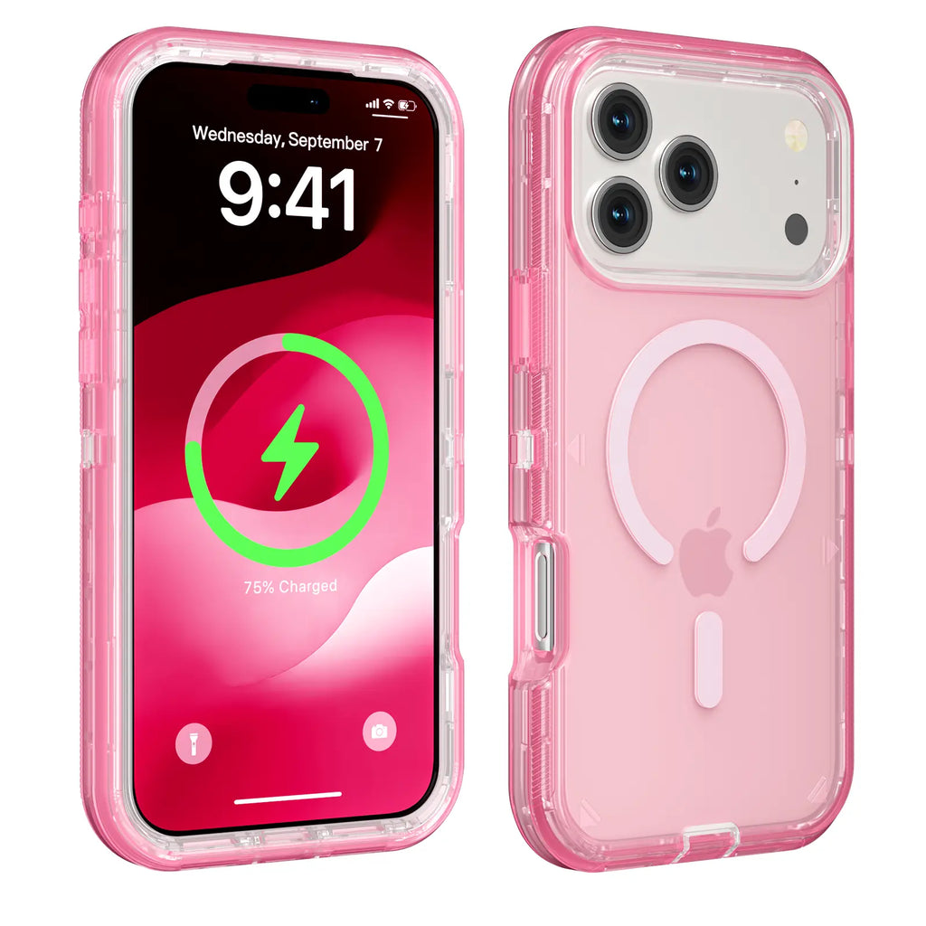 3-In-1 Transparent Phone Case for Iphone 17 Pro Max 17 Air 16 15 14 13 Pro Max,Compatible with Magsafe, Durable Dual Layer Transparent Magnetic Phone Cases, Heavy Duty Shockproof and Anti-Drop Protective Cover