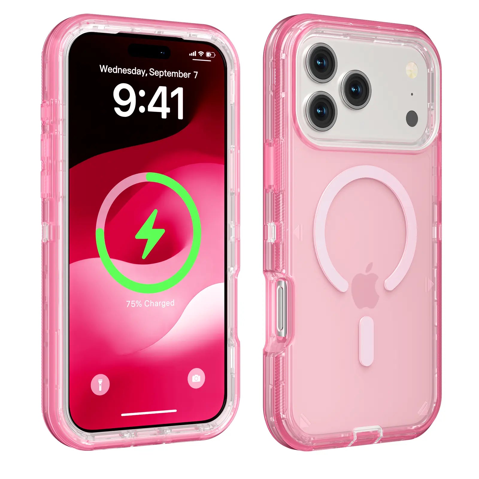 3-In-1 Transparent Phone Case for Iphone 17 Pro Max 17 Air 16 15 14 13 Pro Max,Compatible with Magsafe, Durable Dual Layer Transparent Magnetic Phone Cases, Heavy Duty Shockproof and Anti-Drop Protective Cover